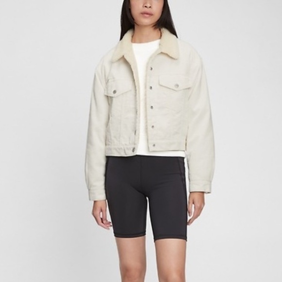 NWT GAP ‘90s‎ Sherpa Cord Icon Jacket in Ivory - Picture 1 of 14
